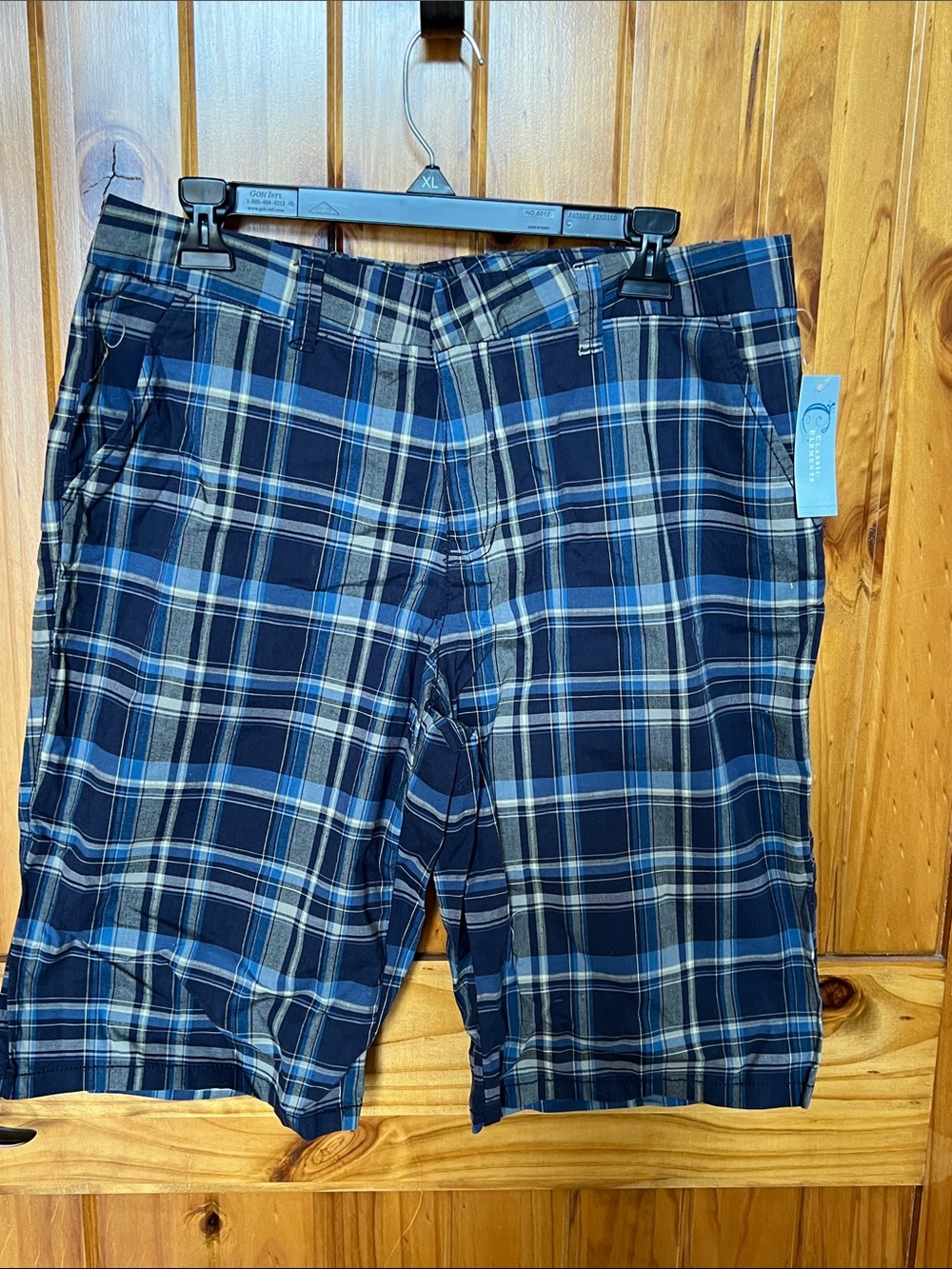 Womens Plaid Performance Shorts - Blue Plaid